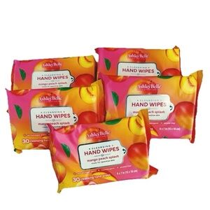 5 Ashley Belle Mango Peach Splash Cleansing Hand Wipes SENSITIVE SKIN 150 Total